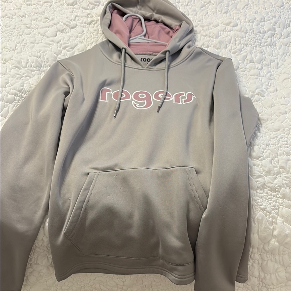 Gray Hoodie with Pink Interior